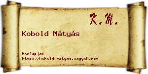 Kobold Mátyás névjegykártya