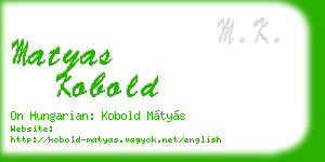 matyas kobold business card